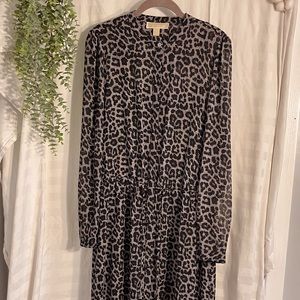 Micheal Kors b&w cheetah print maxi dress